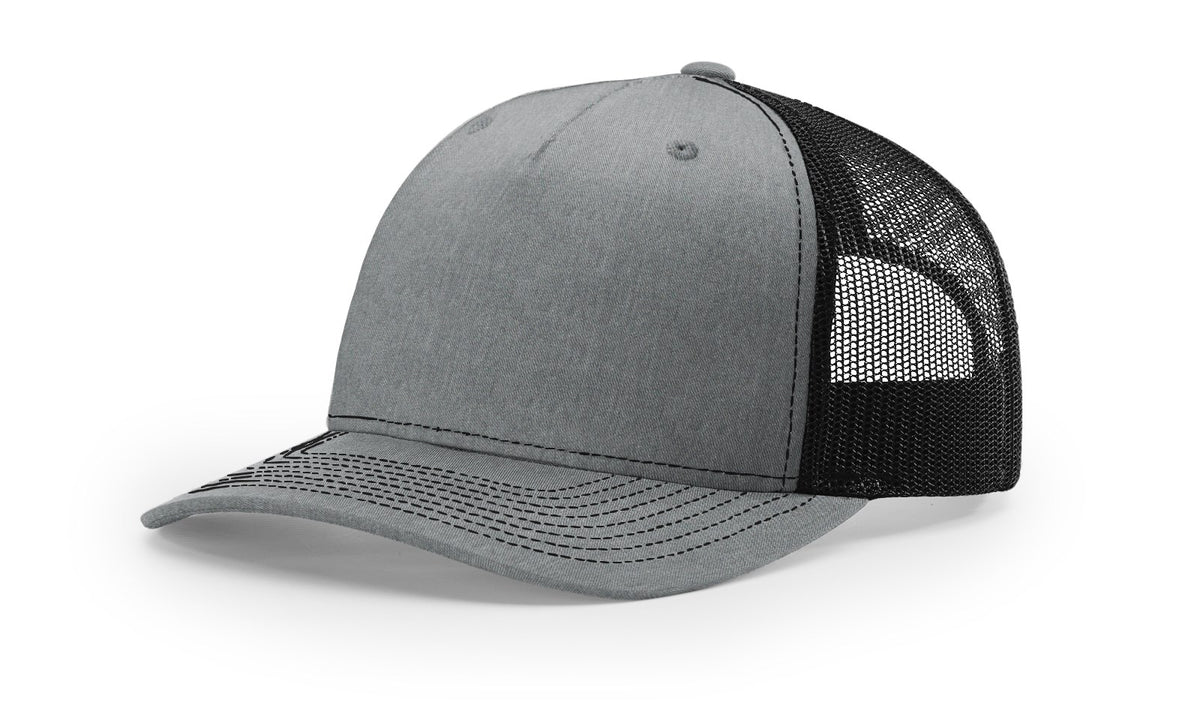 Heather Grey/Black Five Panel Trucker