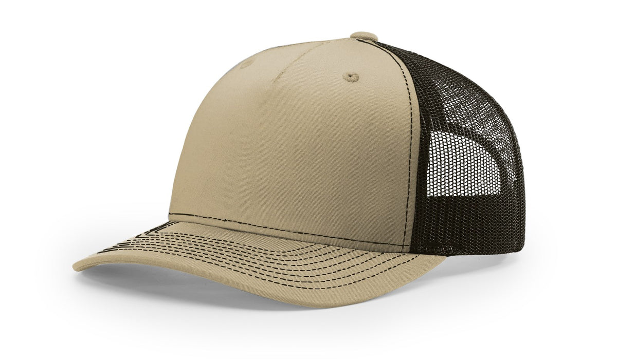 Khaki/Coffee Five Panel Trucker
