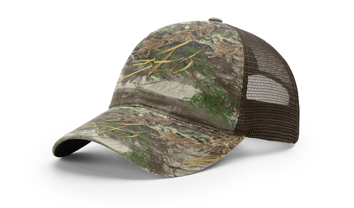 Realtree Max-1/Brown Garment Washed Printed Trucker