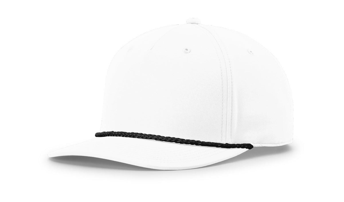 White-Black 5 Panel Classic Rope Cap