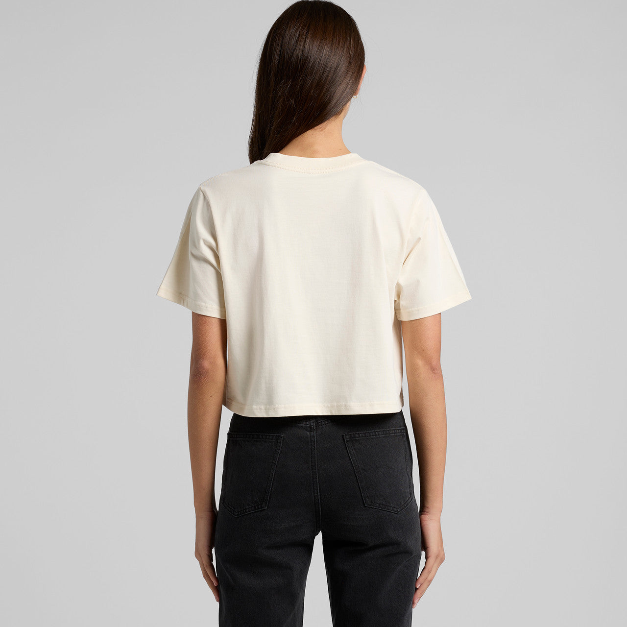 Rear View of  Wo's Classic Crop Tee | 4072  grouped