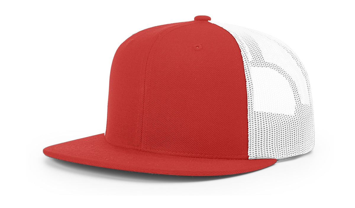 Red/White ACRYLIC-WOOL BLEND TRUCKER