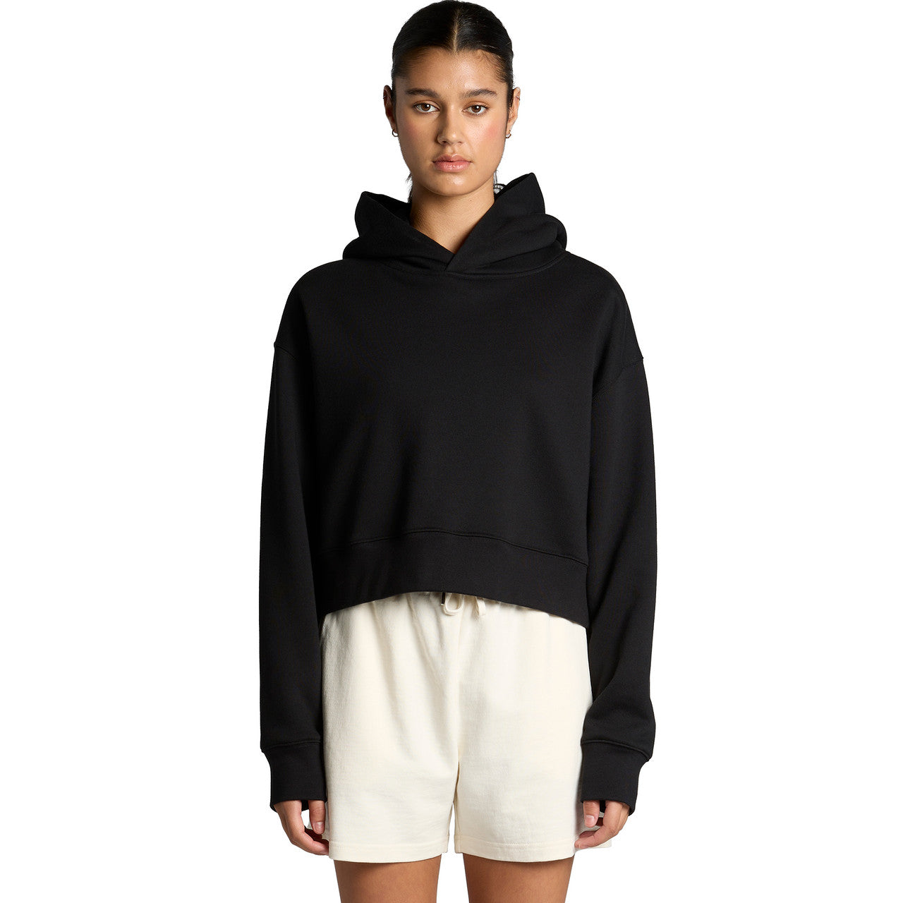 Front View of  Wo's Relax Crop Hood | 4168  grouped