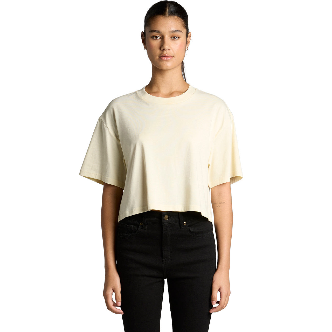 Front View of  Wo's Martina Crop Tee | 4093  grouped