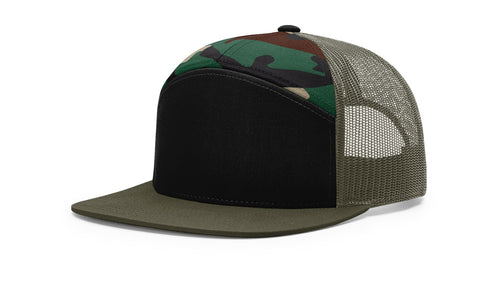 Black/Green Camo/Loden 7 Panel Mesh Back