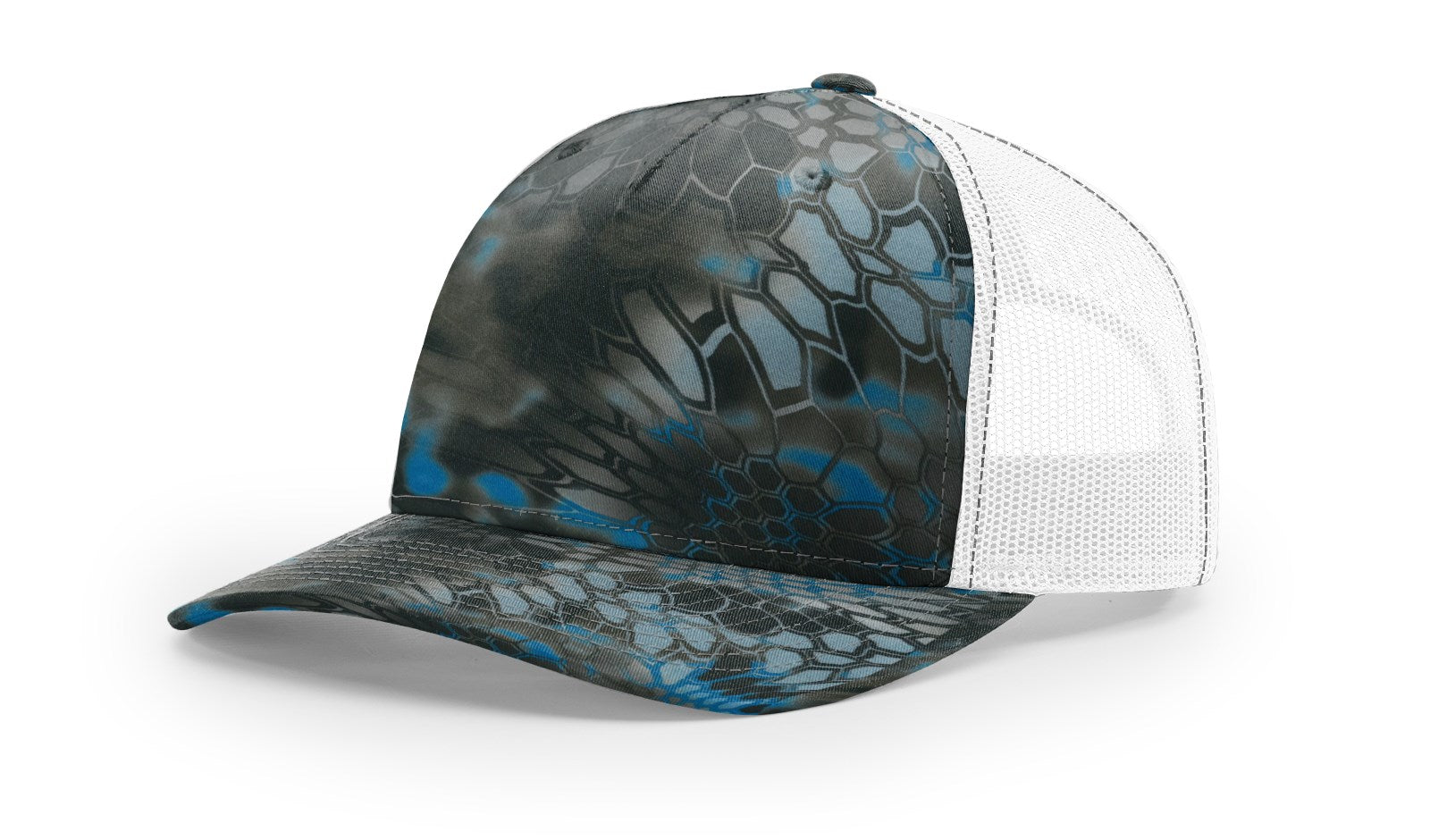 Kryptek Neptune/White Printed Five Panel Trucker
