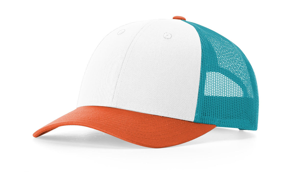 White/Blue Hawaiian/Pale Orang Low Pro Trucker