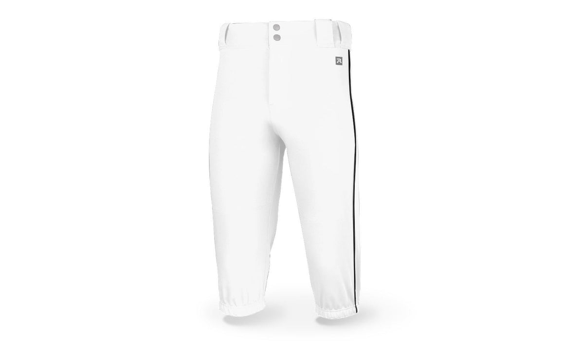 White/Black Youth Stock PTS Baseball Piped Knicker Pant