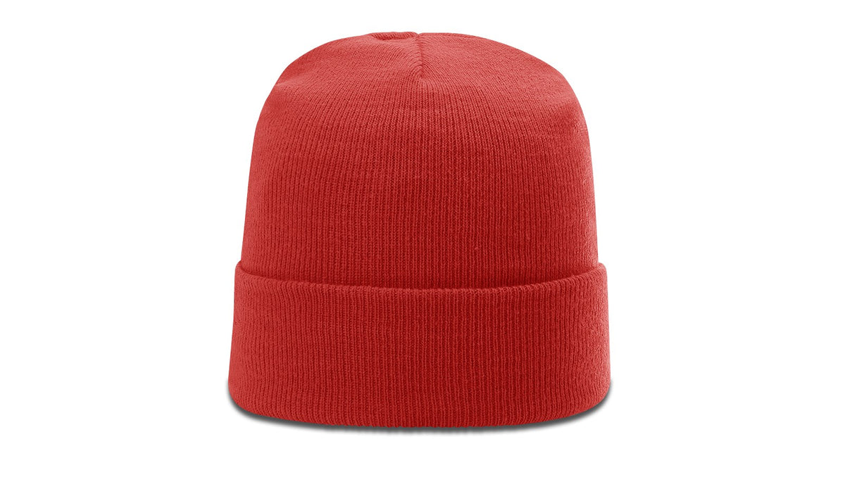 Red Solid Beanie with Cuff