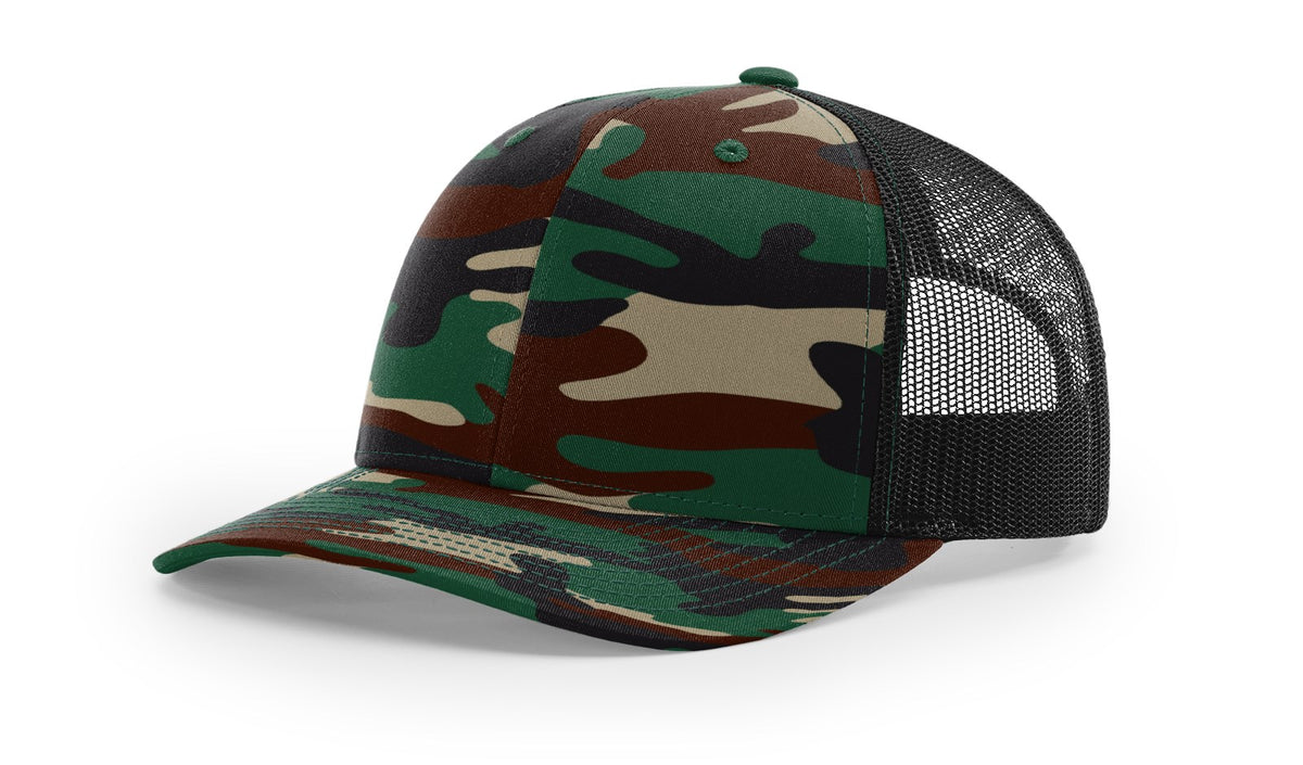 Green Camo/Black Printed Trucker
