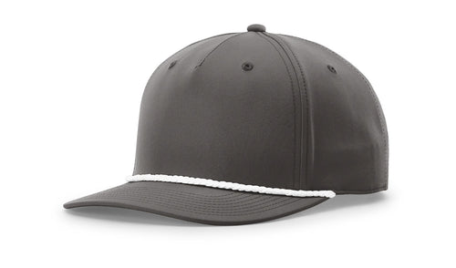 Dark Grey-White 5 Panel Classic Rope Cap