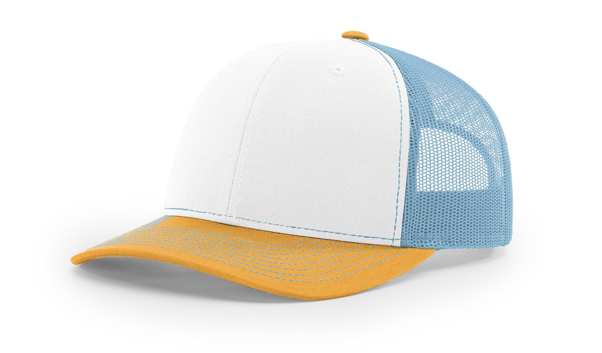 White/Columbia Blue/Yellow Trucker