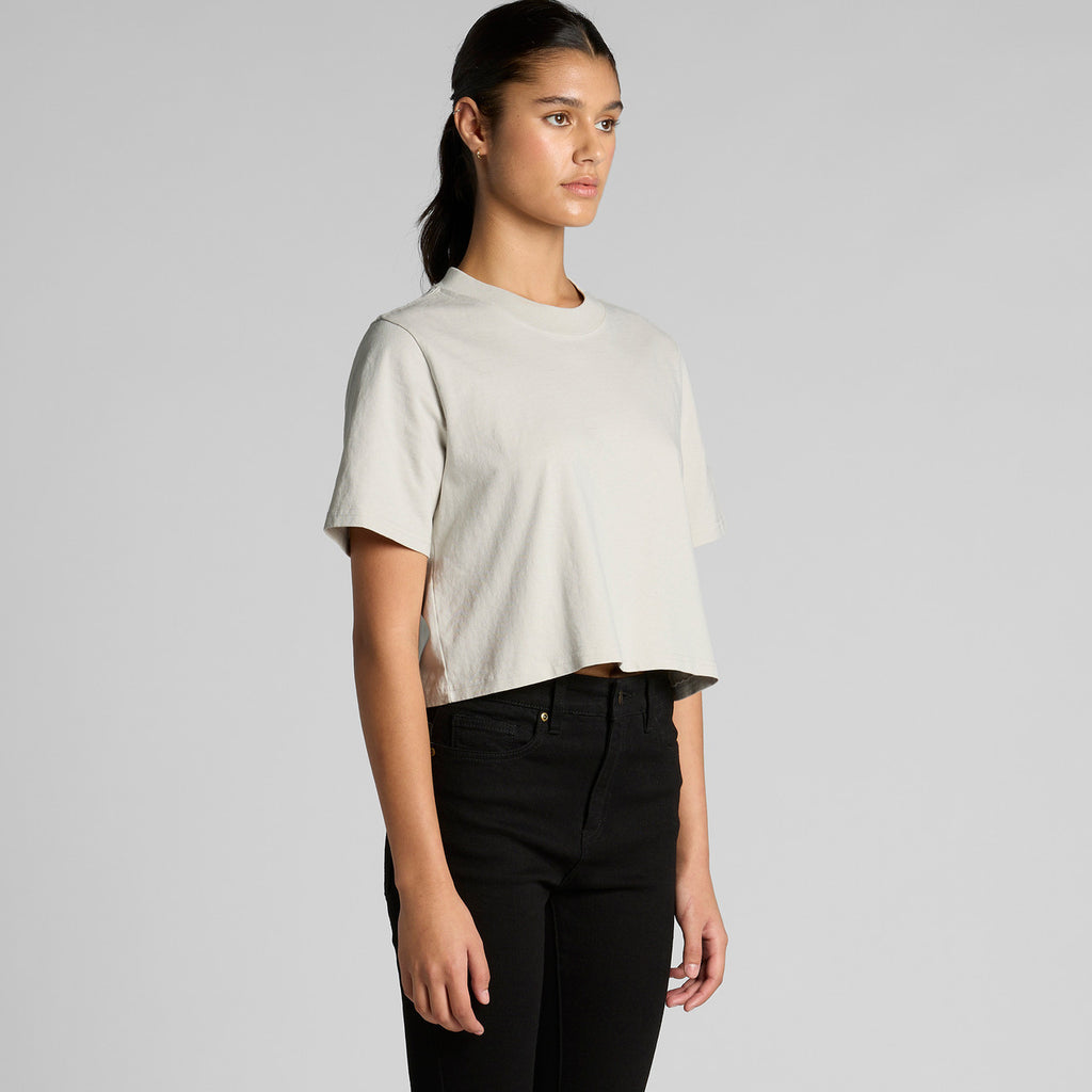 Right View of  Wo's Heavy Faded Crop Tee | 4089  grouped