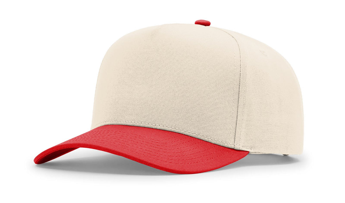 Cream/Red Full Fabric Five Panel Champ