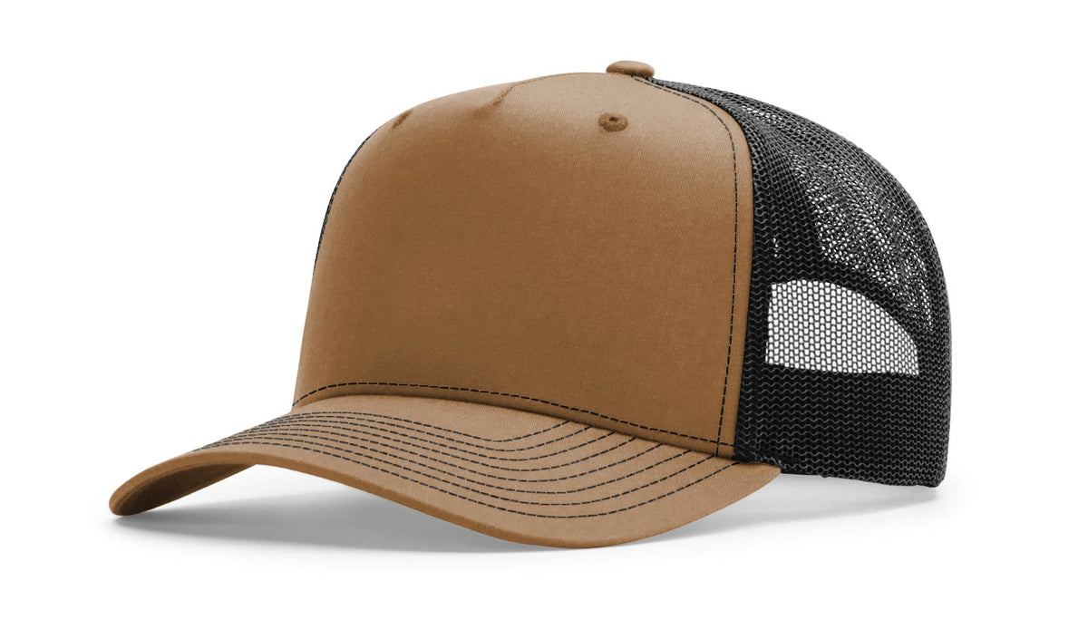 Caramel/Black Five Panel Champ Trucker