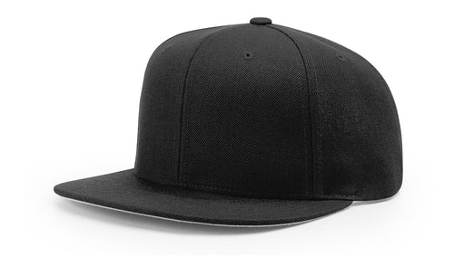Black Acrylic-Wool Blend Flatbill Snapback
