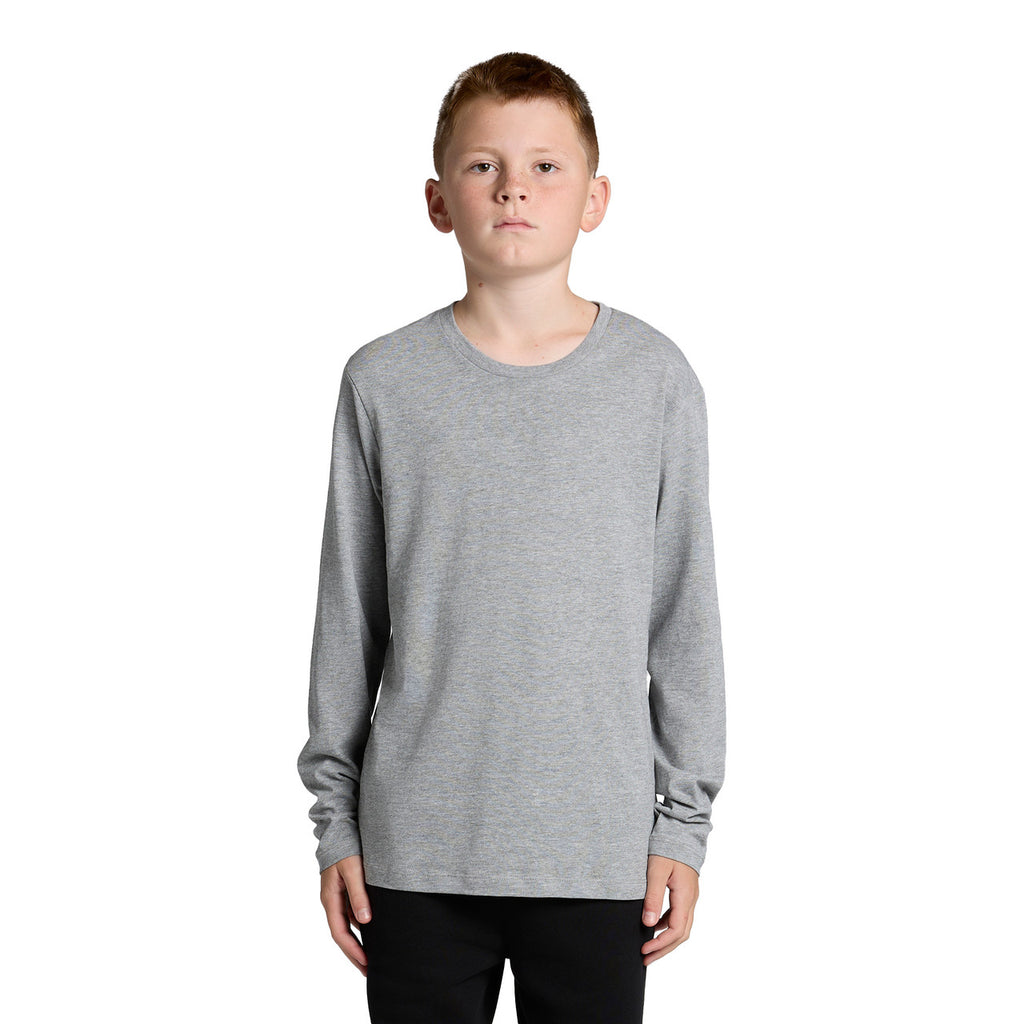 Front View of  Youth Staple L/S Tee | 3008  grouped