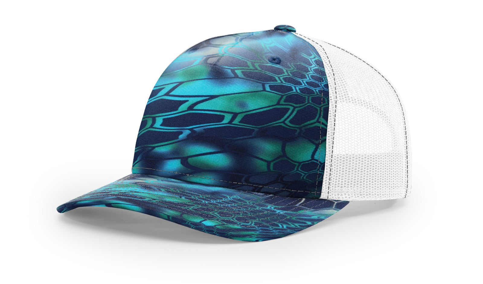 Kryptek Pontus/White Printed Five Panel Trucker