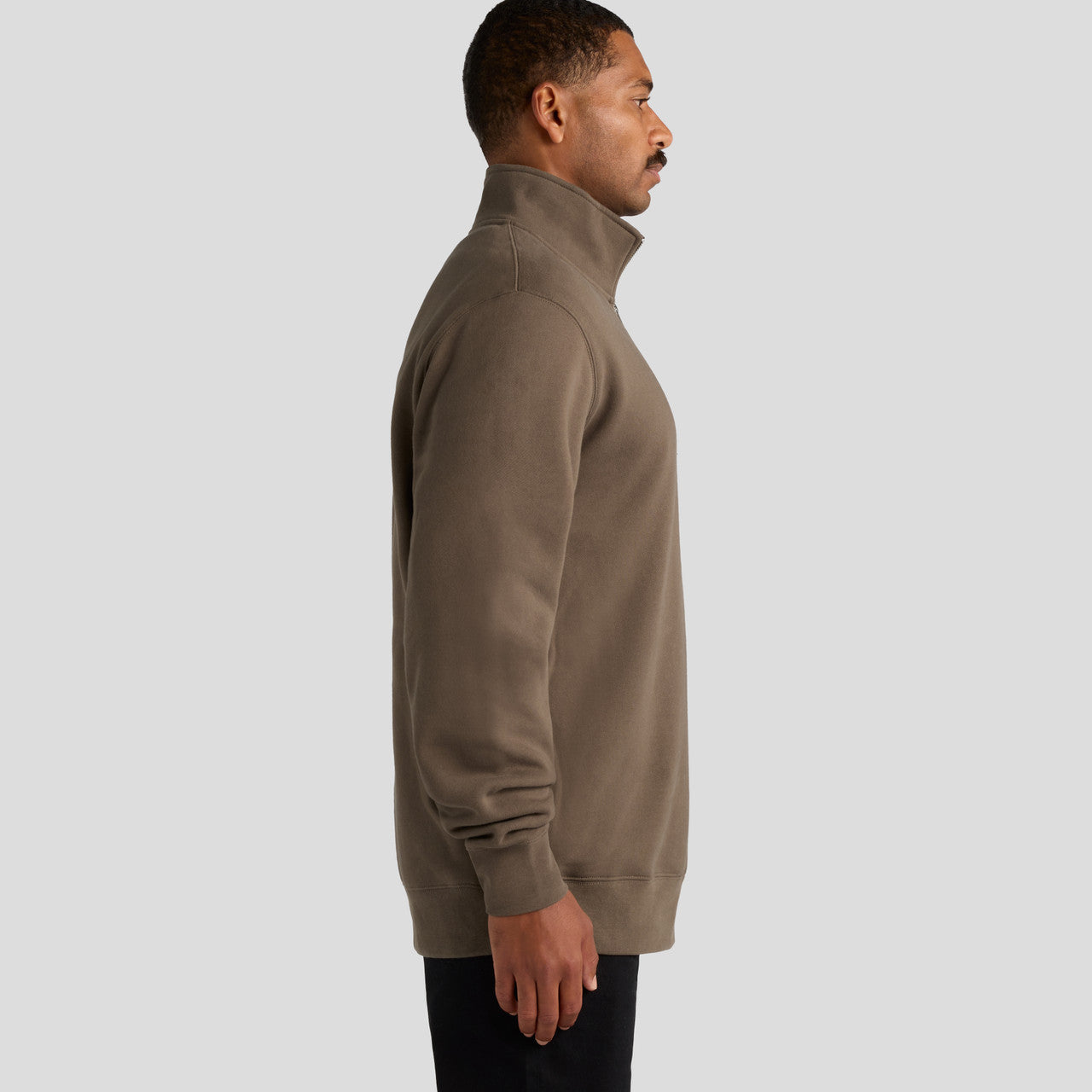 Left View of  Stencil Half Zip Crew | 5125  grouped