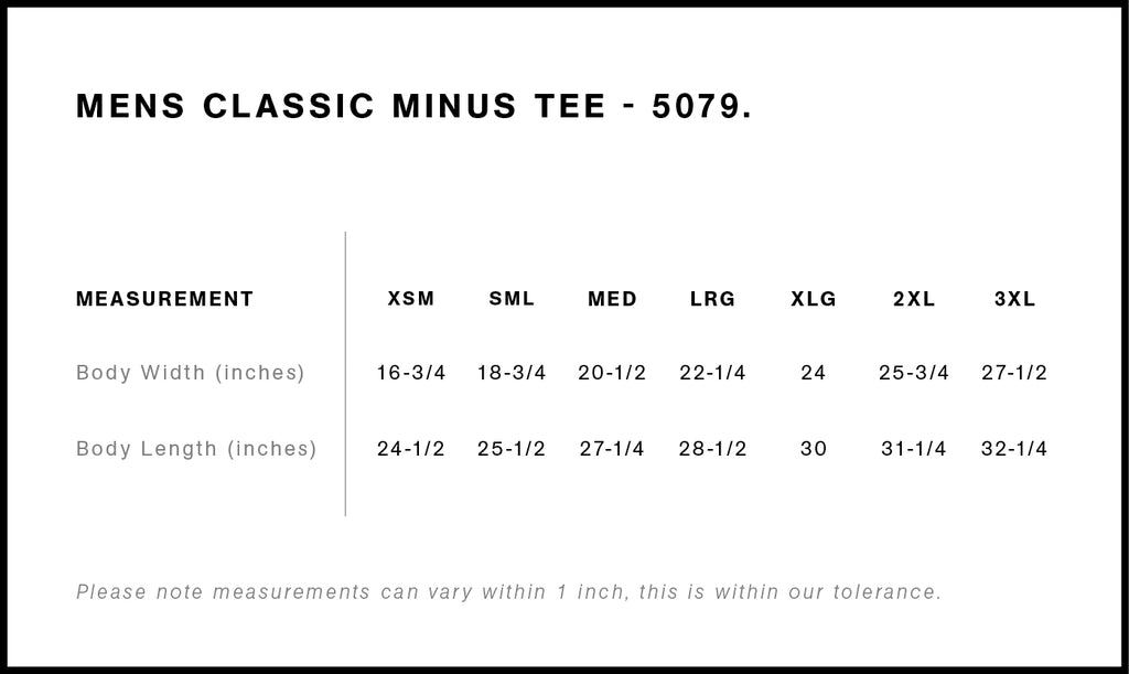 Classic Minus Tee [-2"] 5079  grouped