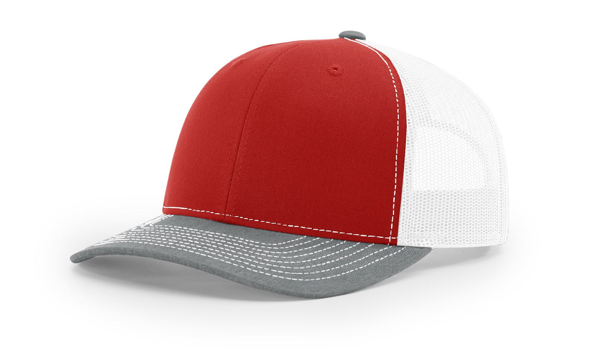 Red/White/Heather Grey Trucker