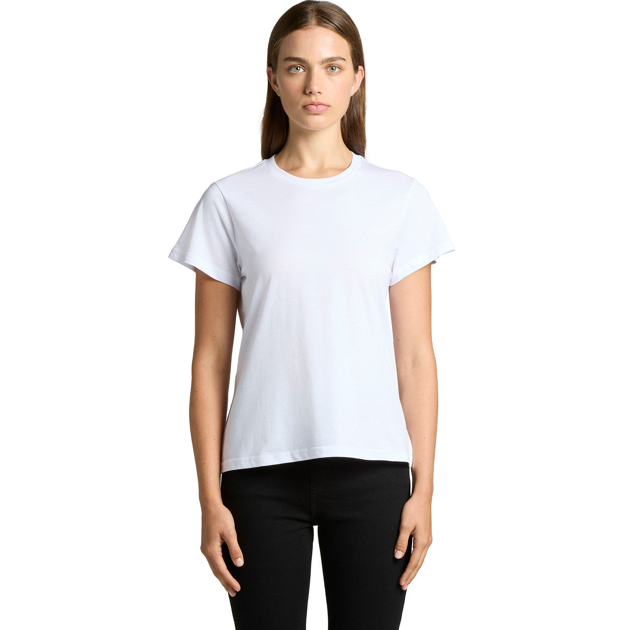 Front View of  Wo's Basic Tee | 4051  grouped