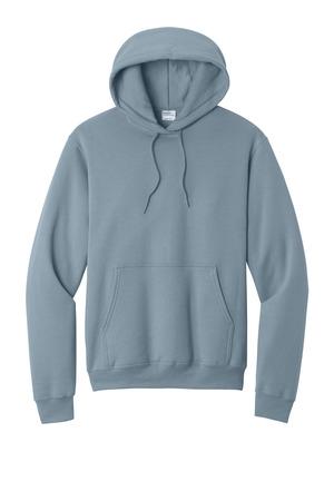 Aquatic Blue Port & Co Core Fleece Pullover Hooded Sweatshirt. PC78H