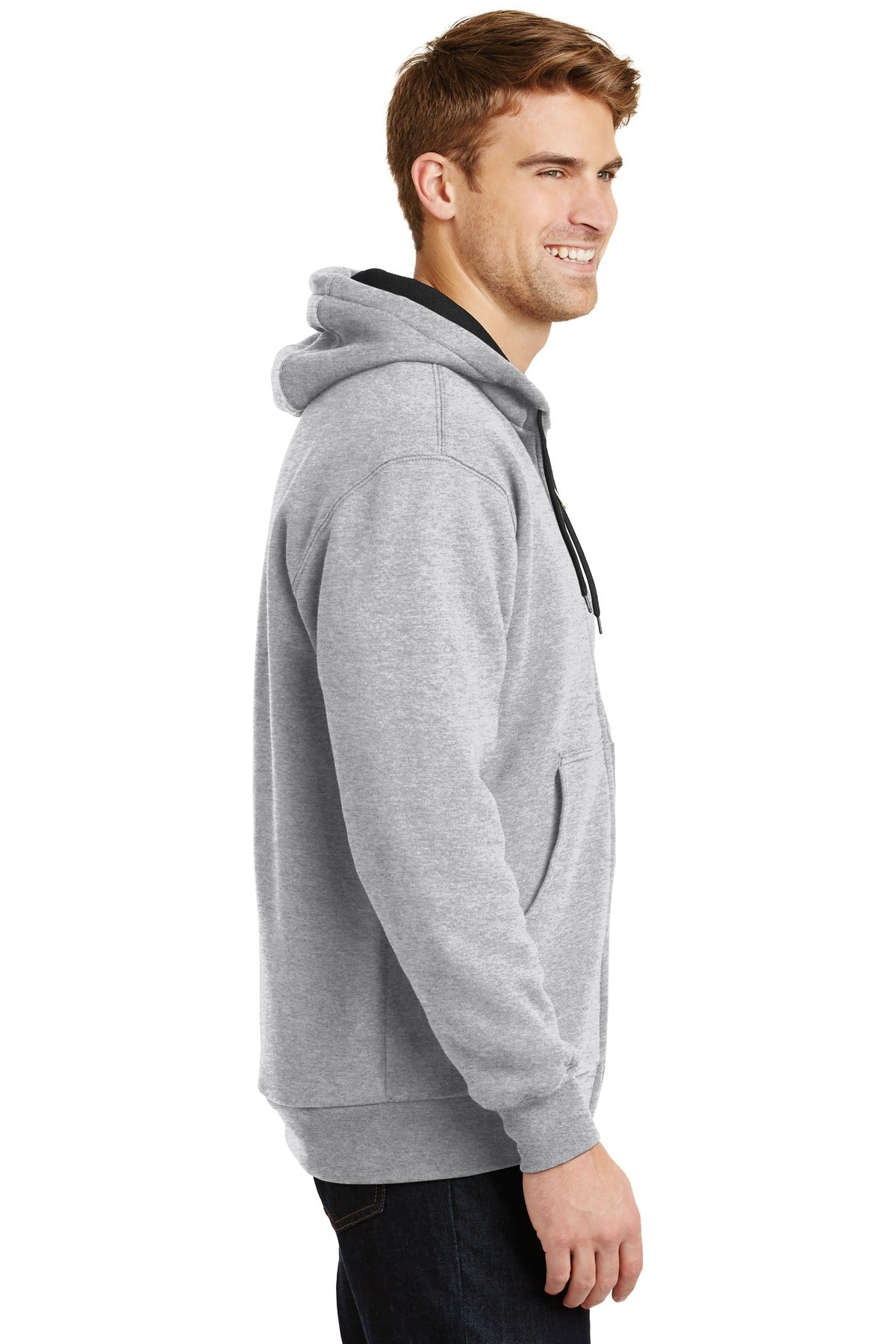 Ath Heather CornerStone - Heavyweight Full-Zip Hooded Sweatshirt with Thermal Lining. CS620