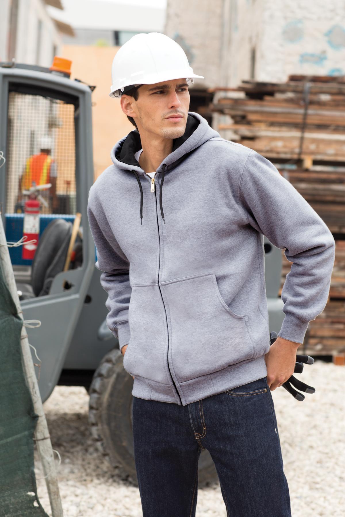 Ath Heather CornerStone - Heavyweight Full-Zip Hooded Sweatshirt with Thermal Lining. CS620