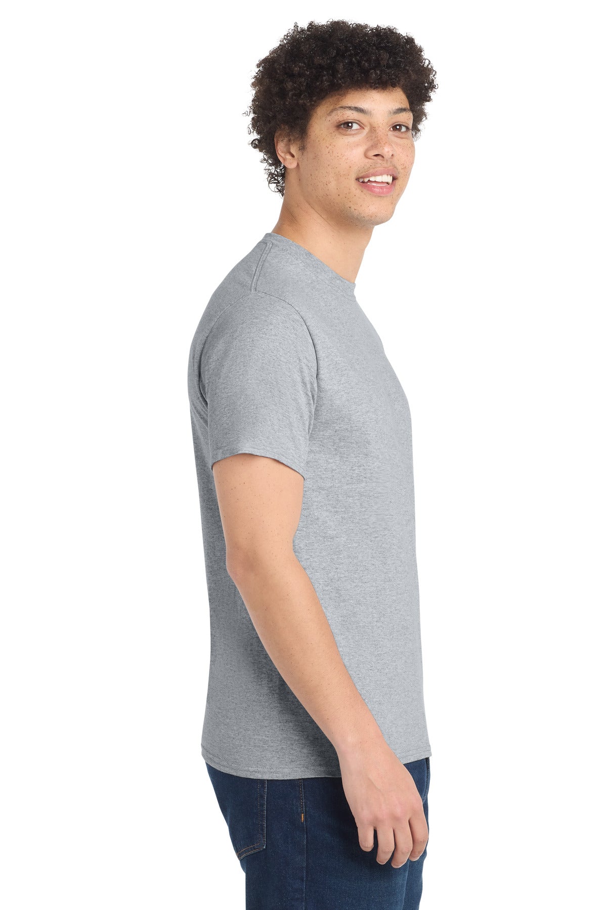 Ath Heather Port & Co Core Cotton Tee. PC54