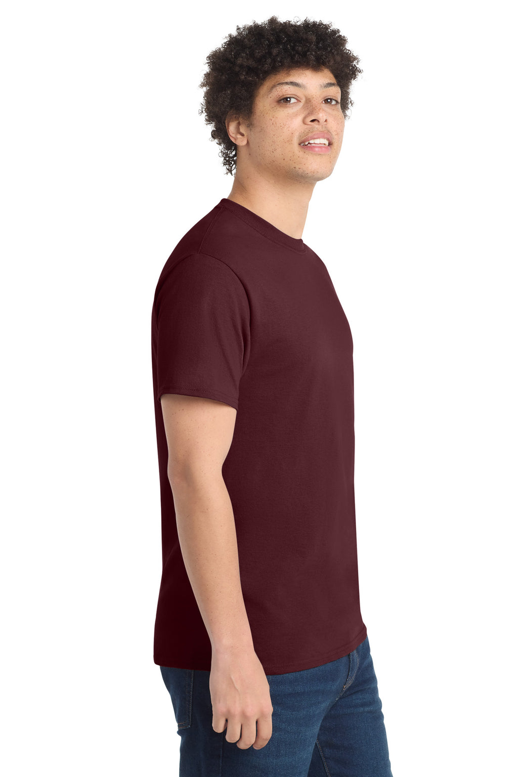 Ath Maroon Port & Co Core Cotton Tee. PC54