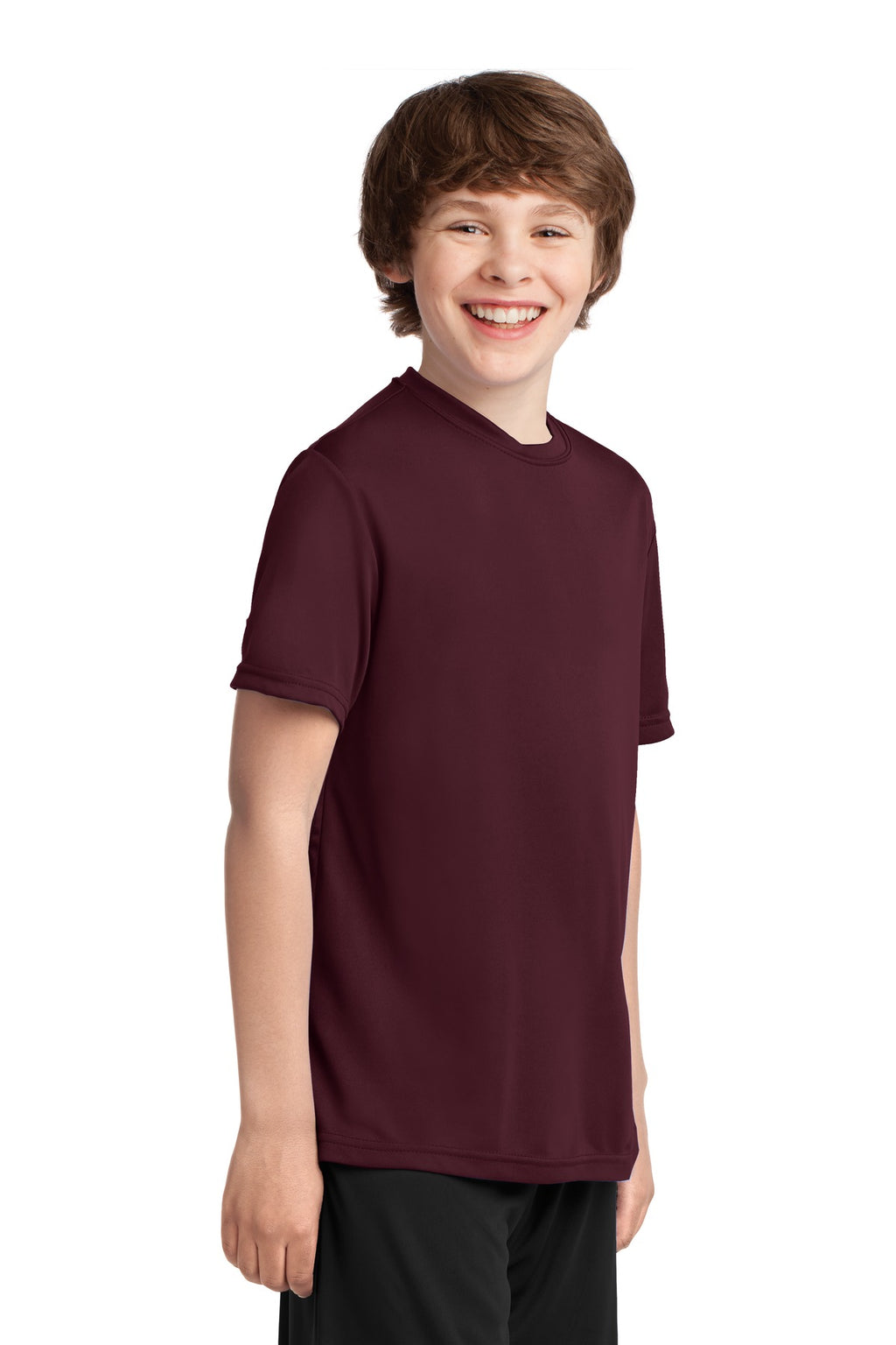 Ath Maroon Port & Co Youth Performance Tee. PC380Y