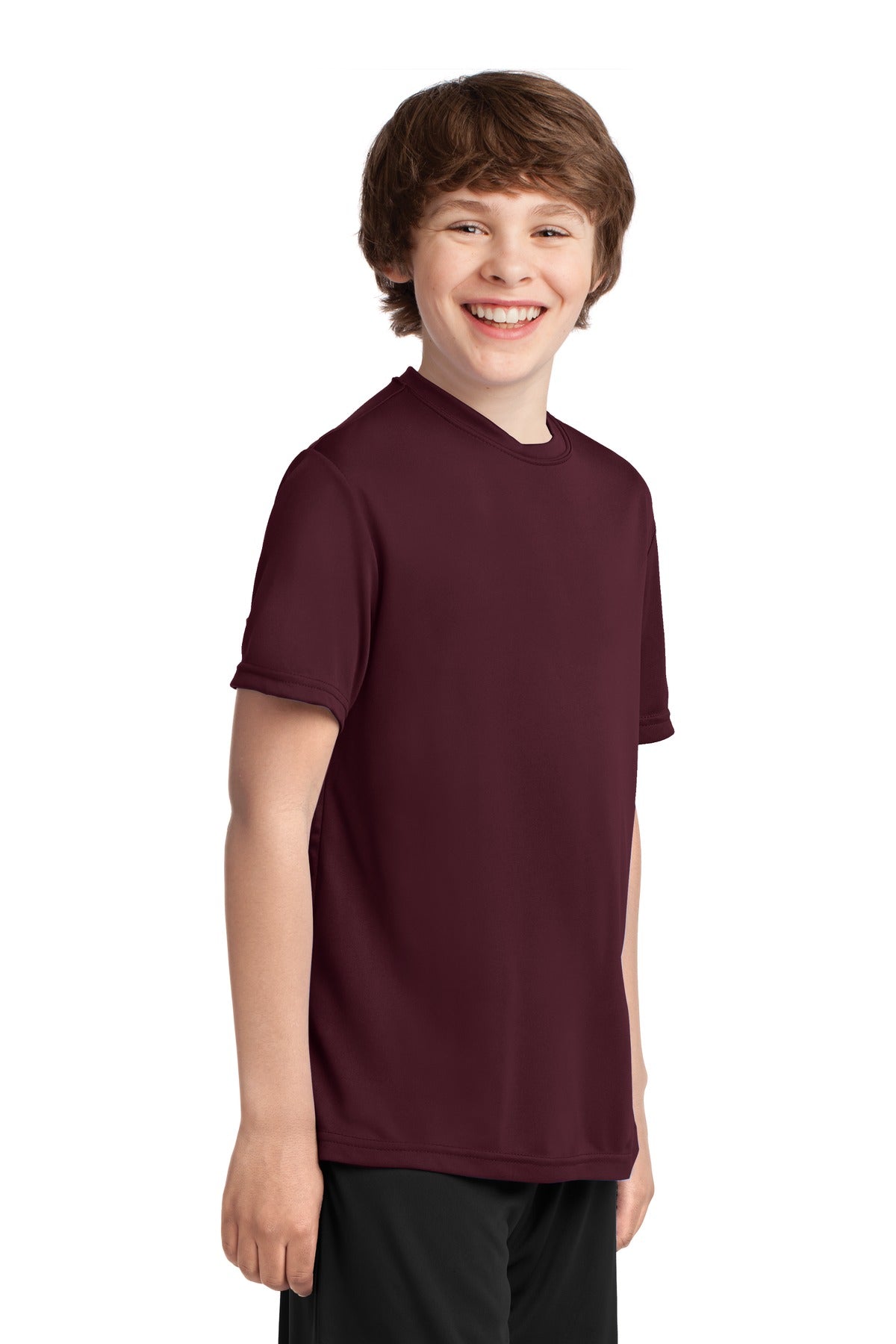 Ath Maroon Port & Co Youth Performance Tee. PC380Y