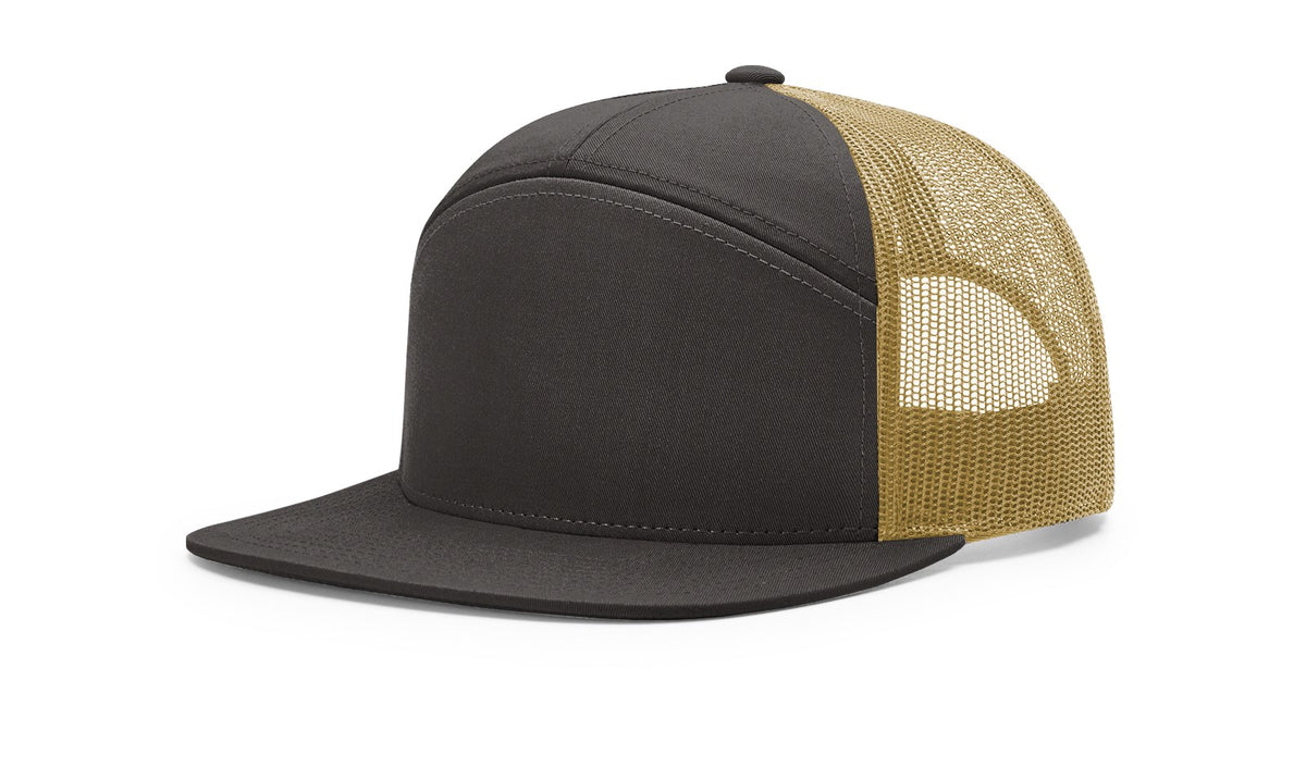Charcoal/Old Gold 7 Panel Mesh Back