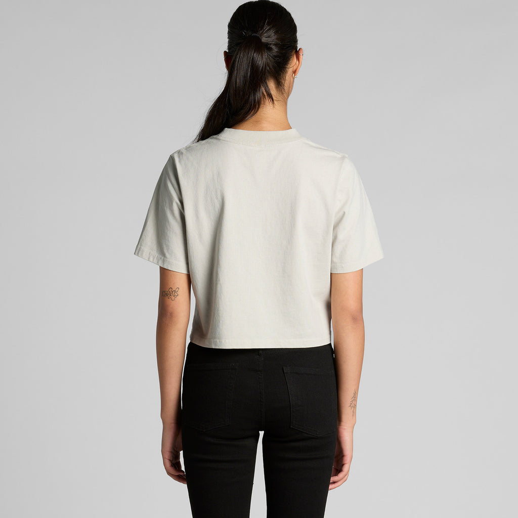 Rear View of  Wo's Heavy Faded Crop Tee | 4089  grouped