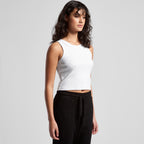 Right View of  Wo's Organic Rib Crop Tank | 4064G  grouped