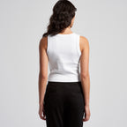 Rear View of  Wo's Organic Rib Crop Tank | 4064G  grouped