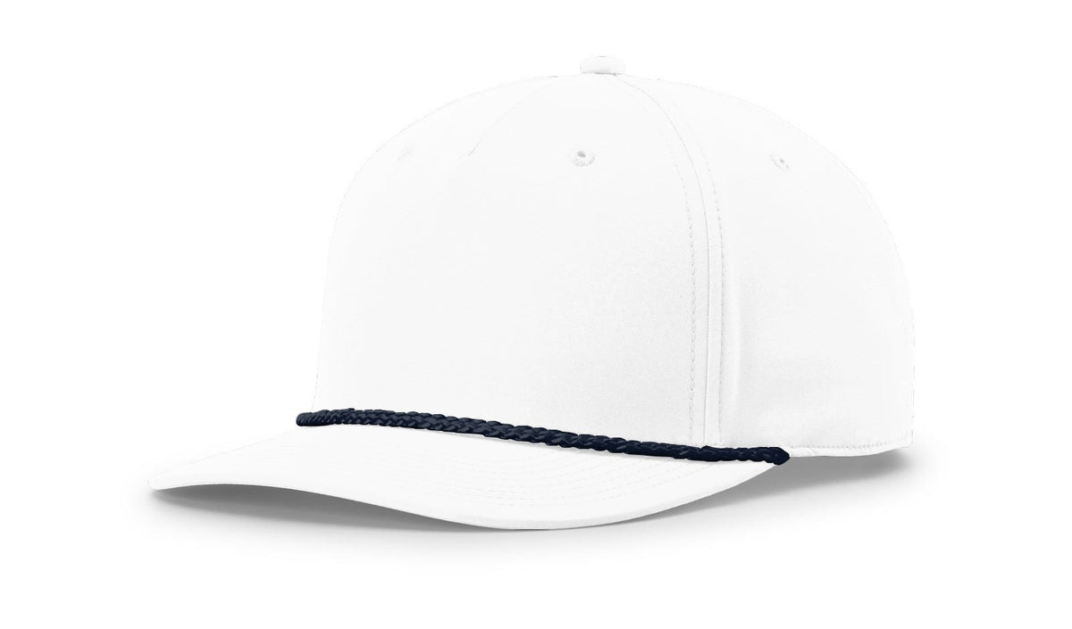 White-Navy 5 Panel Classic Rope Cap