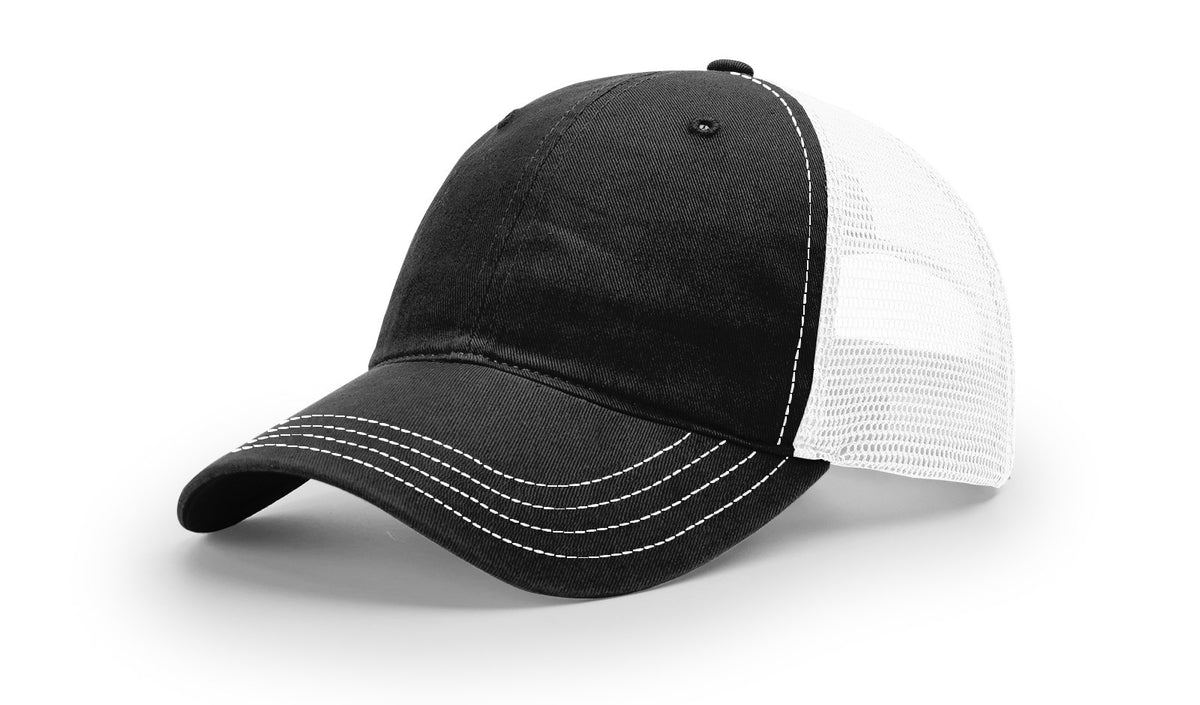 Black/White Garment Washed Trucker