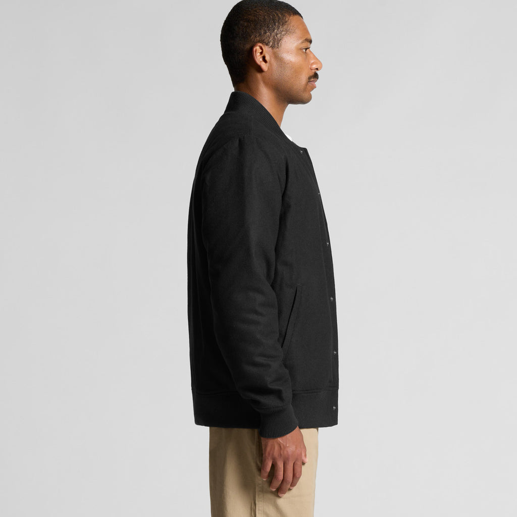Left View of  Felt Bomber Jacket | 5512  grouped