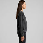 Left View of  Wo's Relax Faded Crew | 4165  grouped