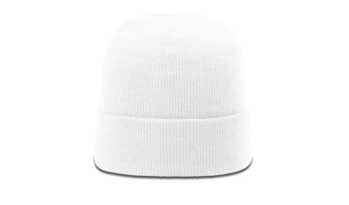 White Solid Beanie with Cuff