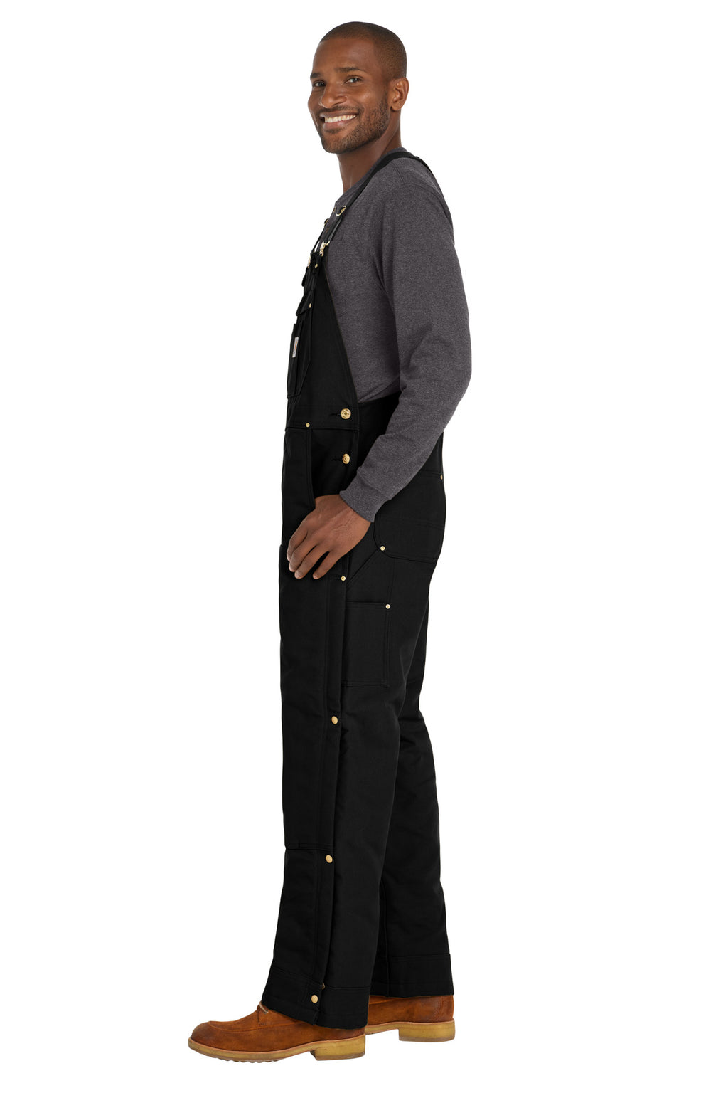 Black Carhartt Firm Duck Insulated Bib Overalls CT106672