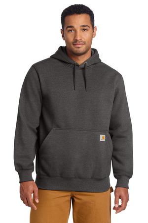 Black Carhartt Rain Defender Paxton Heavyweight Hooded Sweatshirt. CT100615