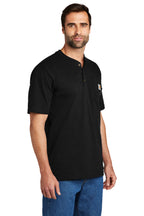 Black Carhartt Short Sleeve Henley T-Shirt CTK84