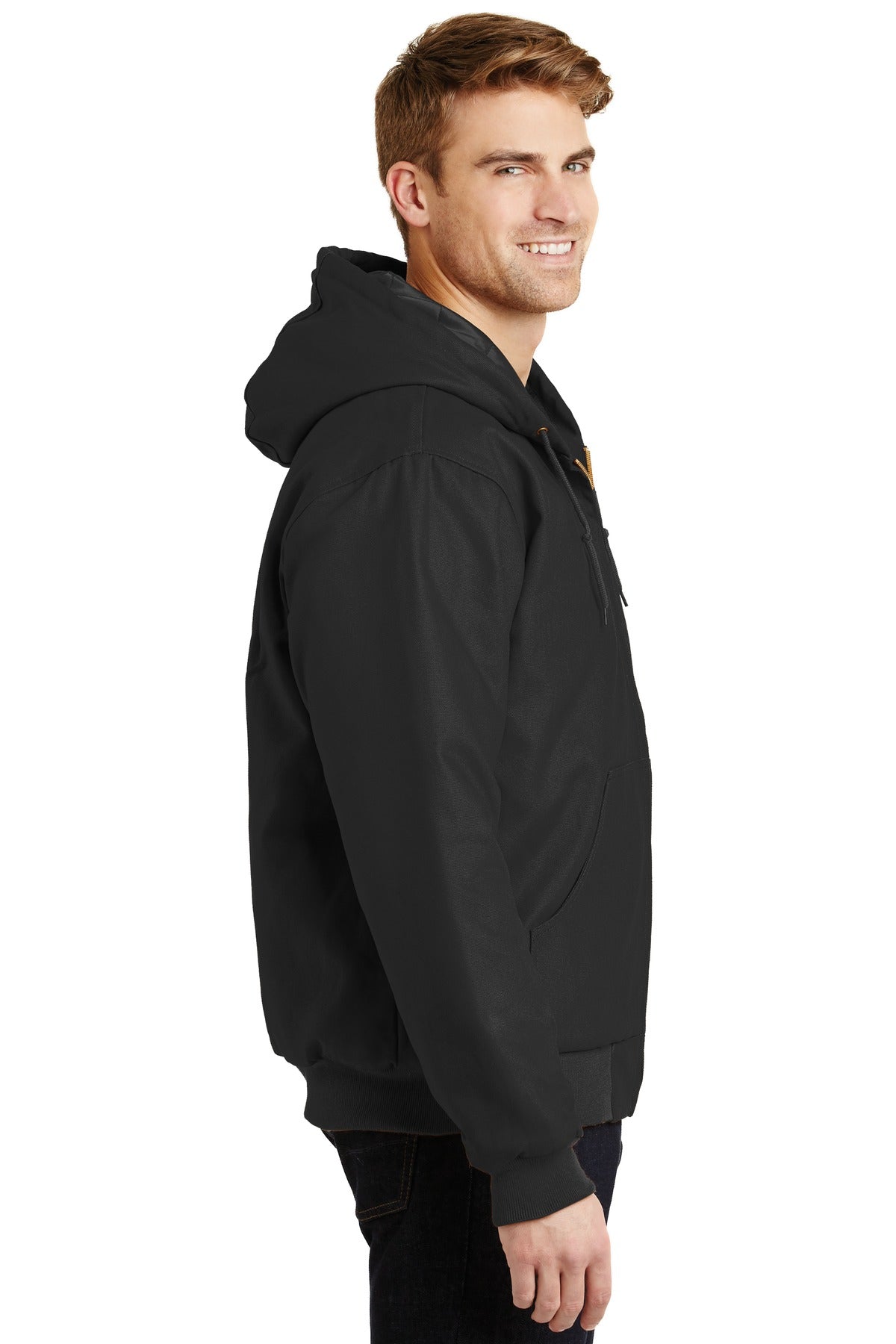 Black CornerStone - Duck Cloth Hooded Work Jacket. J763H