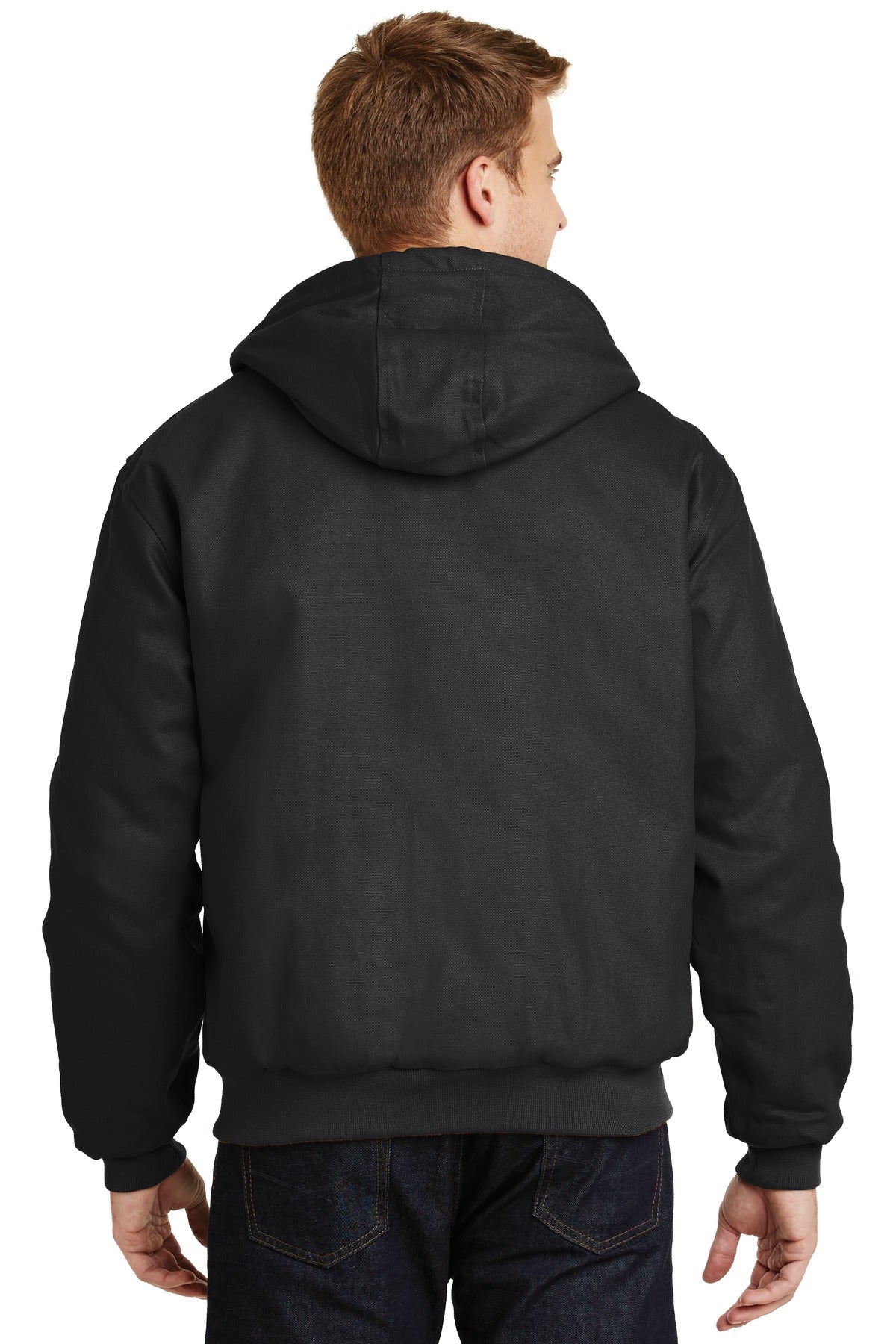 Black CornerStone - Duck Cloth Hooded Work Jacket. J763H