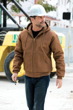 Black CornerStone - Duck Cloth Hooded Work Jacket. J763H