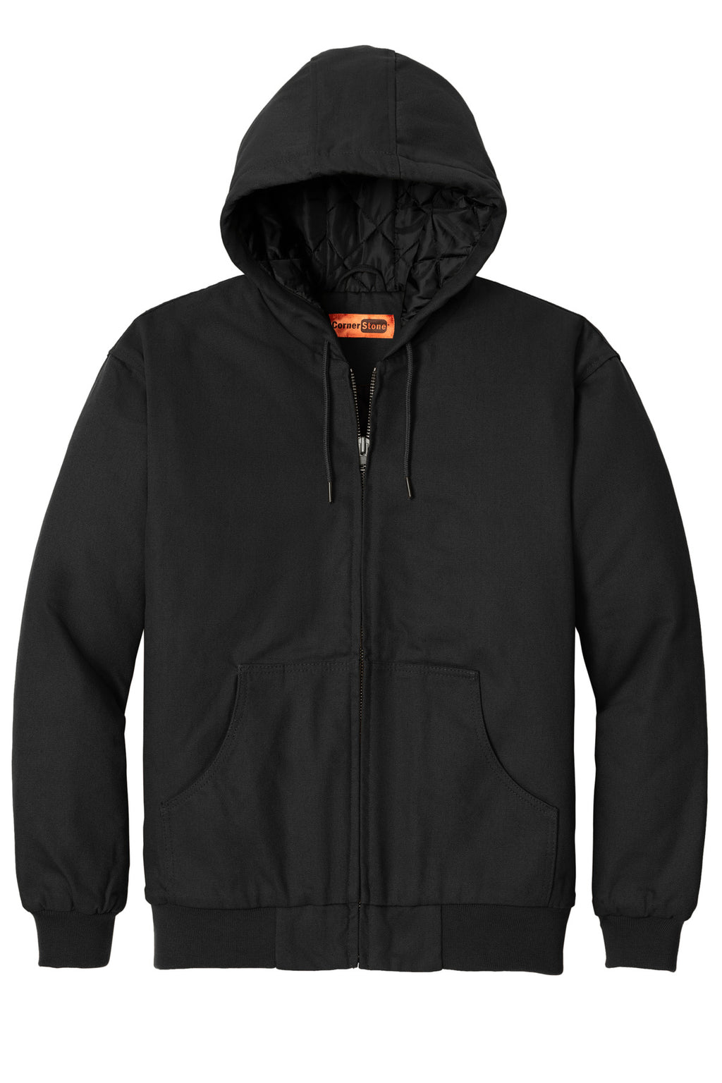 Black CornerStone - Duck Cloth Hooded Work Jacket. J763H
