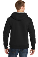 Black CornerStone Heavyweight Sherpa-Lined Hooded Fleece Jacket. CS625